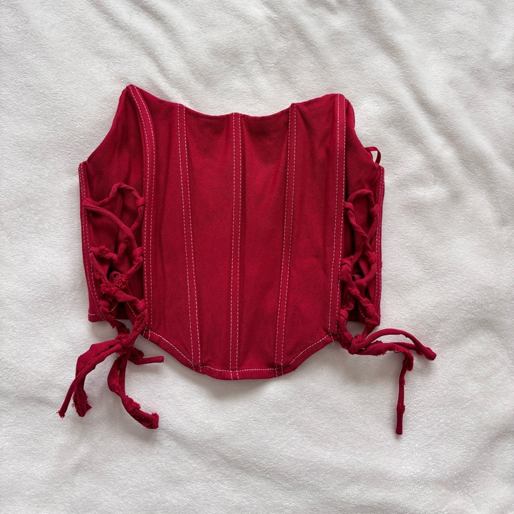 Garage Red Corset Top - Picture 1 of 4